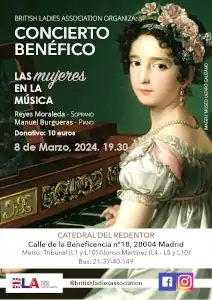 Concierto benéfico: Las mujeres en la música. Cantante soprano Reyes Moraleda
